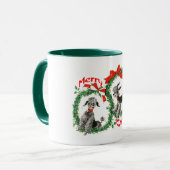 Mug Rétro coutume adorable de guirlande de caniches de (Devant gauche)