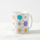 Mug Retro Daisy Motif Simple.01. Aucun groupe (Devant droit)