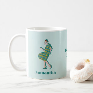 Mug Retro Dancing Queen Green Nom personnalisé Café Mu