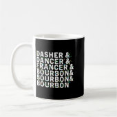 Mug Retro Dasher Dancer Prancer Bourbon Christmas Funn (Gauche)