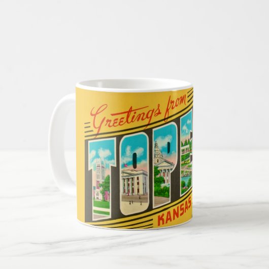 Mug rétro de bienvenue Topeka Kansas (Devant gauche)