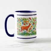 Mug Retro Deer In Fruit Tree Forest Frieze (Gauche)