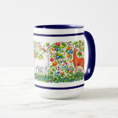 Mug Retro Deer In Fruit Tree Forest Frieze (Devant droit)