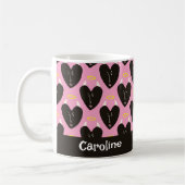 Mug Retro Devil Hearts Kitschy Kitchen Nom personnalis (Gauche)