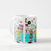 Mug Retro Diner Couple Holding Hand 1950's Era (Devant gauche)