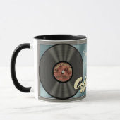 Mug Rétro disque vinyle drôle (Gauche)