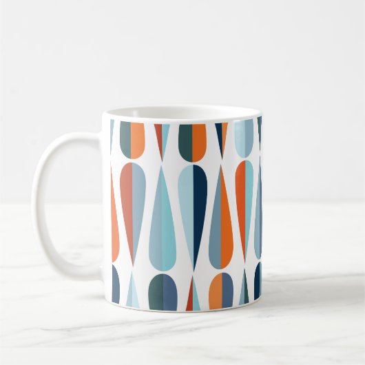 Mug Rétro du milieu du siècle, goutte forme motif. (Gauche)