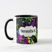 Mug Rétro éclaboussure au néon fraîche de peinture sur (Gauche)