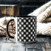 Mug Retro Elegant Black and White Gingham