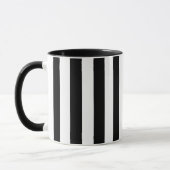 Mug Retro Elegant Black and White Stripe (Gauche)