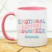 Mug Retro emotional support Coworker funny custom