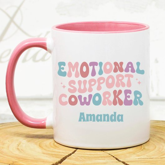Mug Retro emotional support Coworker funny custom