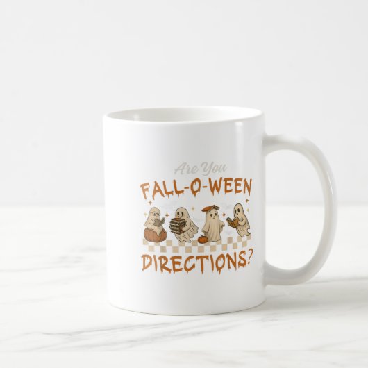 Mug Retro Êtes-Vous Tombé O Ween Directions Enseignant (Droite)
