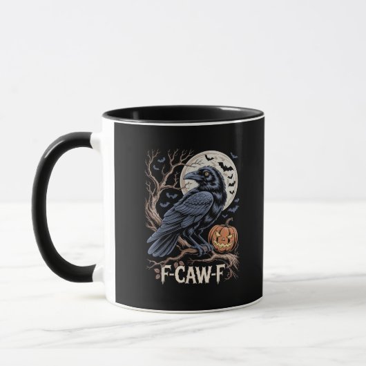 Mug Retro F-Caw-F Bird Crow Funny Crow Bird Cawing Gru (Gauche)