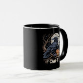 Mug Retro F-Caw-F Bird Crow Funny Crow Bird Cawing Gru (Devant droit)
