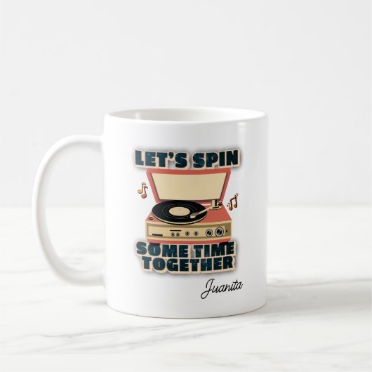 Mug Retro Faisons tourner un peu de temps ensemble Jou (Gauche)