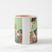 Mug Retro Family Sert Maman Petit déjeuner en Bed (Centre)