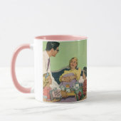 Mug Retro Family Sert Maman Petit déjeuner en Bed (Gauche)