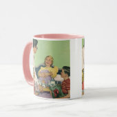 Mug Retro Family Sert Maman Petit déjeuner en Bed (Devant gauche)