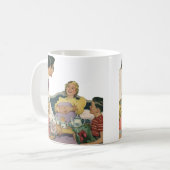 Mug Retro Family Sert Maman Petit déjeuner en Bed (Devant gauche)