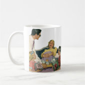 Mug Retro Family Sert Maman Petit déjeuner en Bed (Gauche)