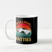 Mug Rétro Fat Kitten Tee Drôle Chat Fats Lolling (Gauche)