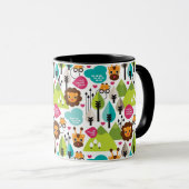 Mug rétro faune de lion de safari d'enfants (Devant droit)