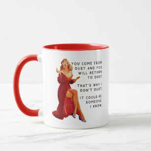 Mug Rétro femme de ménage Sagesse poussière à la pouss