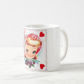 Mug Rétro fille Personnalised de Valentine (Devant droit)