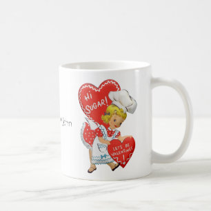 Mug Rétro fille vintage valentine salut sucre