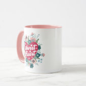Mug Retro Floral amour Valentine's Day Café (Devant gauche)