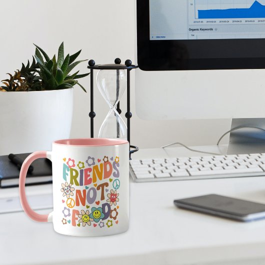 Mug Retro Friends Not Food, Vegan