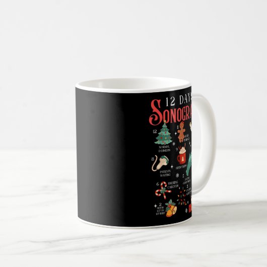 Mug Retro Funny 12 Days Of Sonography Ultrasound Tech (Devant droit)