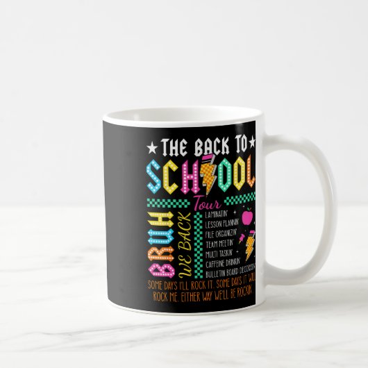 Mug Retro Funny Back To School Tour Teacher Lightning (Droite)
