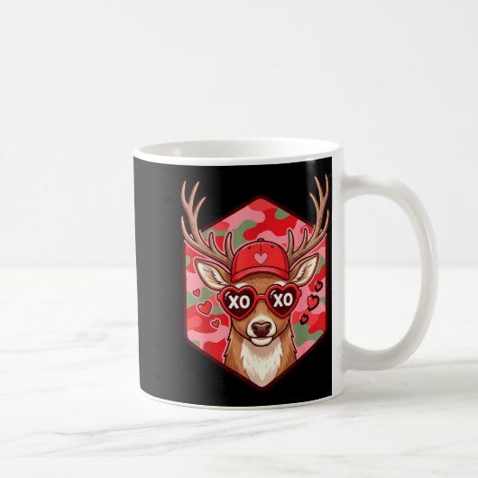 Mug Retro Funny Boys Valentines Day Hunting Deer Camo (Droite)
