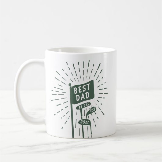 Mug Retro Funny Meilleur Papa Par Parcours De Golf (Gauche)