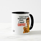 Mug Retro Funny Sans Citation Inspirationnelle Café (Devant droit)
