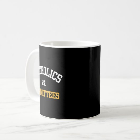 Mug Retro Funny Trendy Quote Catholics Vs Committees  (Devant gauche)