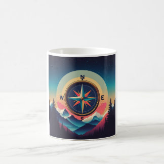 Mug Retro Galaxy Compass Adventure -Minimalist Vintage