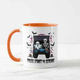 Mug Rétro Gamer Halloween - Squelette Borne d'arcade