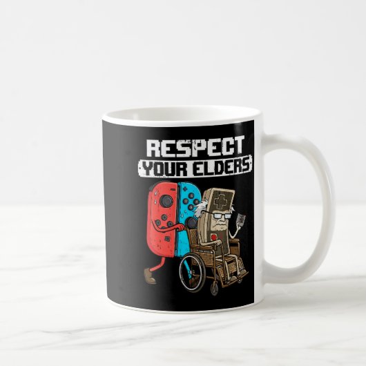 Mug Retro Gaming Funny Gamer Controller 80s Respect Yo (Droite)