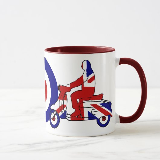 Mug Rétro garçon R-U de scooter de mod (Droite)