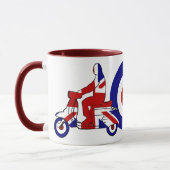 Mug Rétro garçon R-U de scooter de mod (Gauche)