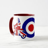 Mug Rétro garçon R-U de scooter de mod (Devant gauche)