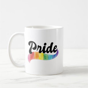 Mug Rétro Gay Pride Arc-en-ciel Aquarelle LGBTQ Allié