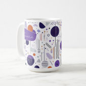 Mug Rétro Géométrique Abstrait Pat3 violet orange ID10 (Devant gauche)
