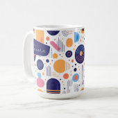 Mug Rétro Géométrique Abstrait Pat#7 Indigo ID1067 (Devant gauche)