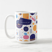 Mug Rétro Géométrique Abstrait Pat#7 Indigo ID1067 (Gauche)