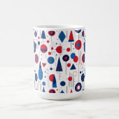 Mug Retro Géométrique Abstrait Pat#9 Navy Red ID1067 (Centre)