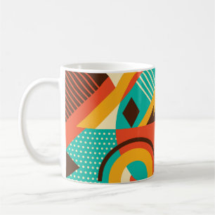 Mug Rétro géométrique coloré : abstraction vintage.